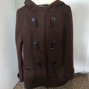 Large brown pea coat